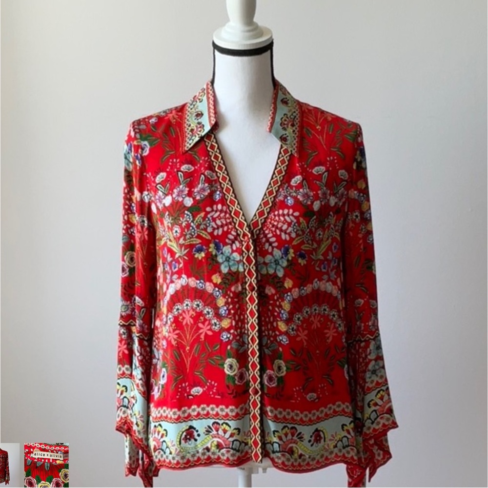Alice + Olivia Red Floral Blouse
NWOT